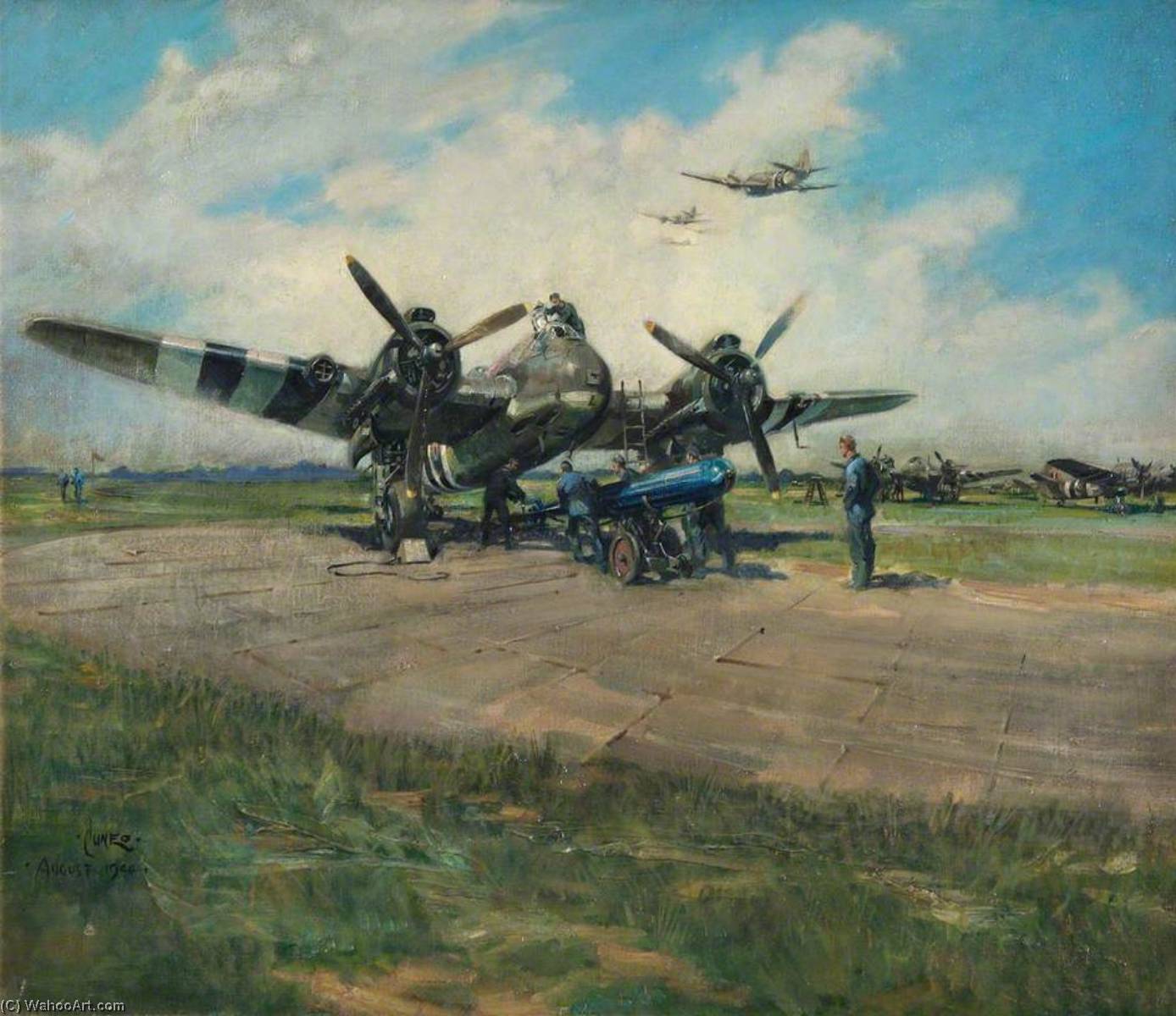 Bristol Beaufighter Being Armed With A Torpedo — Terence Tenison Cuneo