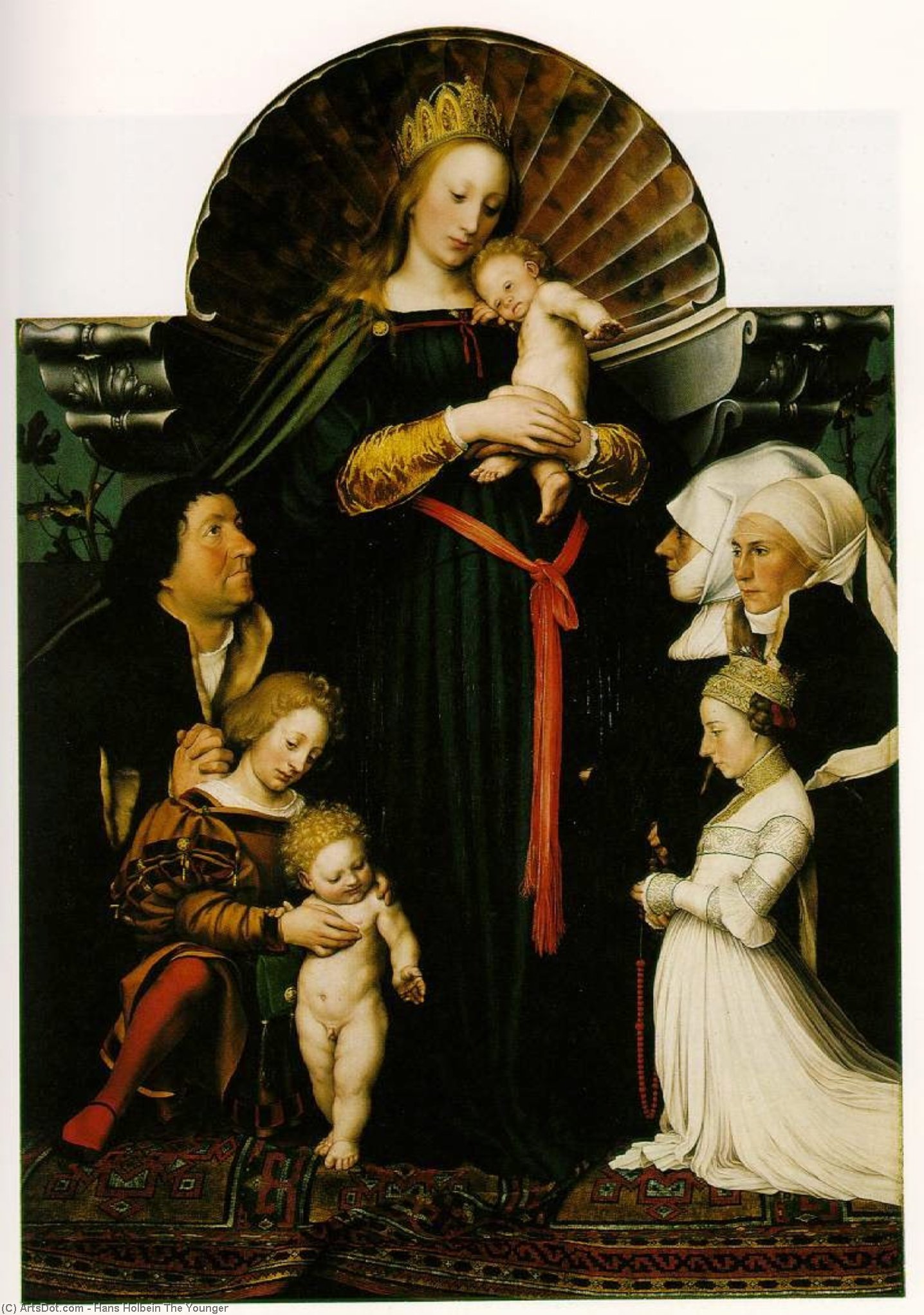 Jungfrau Und Christus Mit Der Familie Des Bürgermeisters — Hans Holbein Der Jüngere