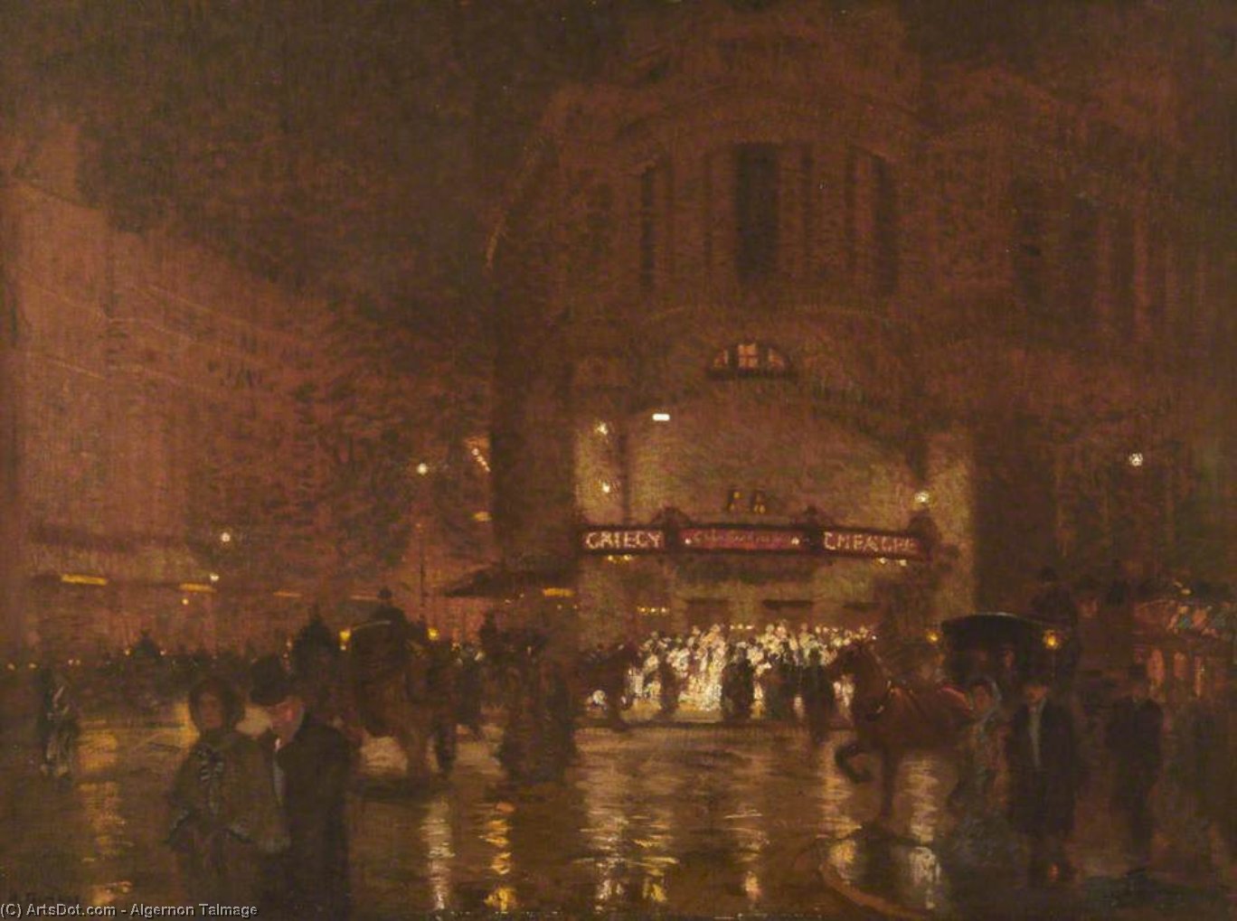 London, Wet Evening, Gaiety Theatre — Алджернон Талмадж
