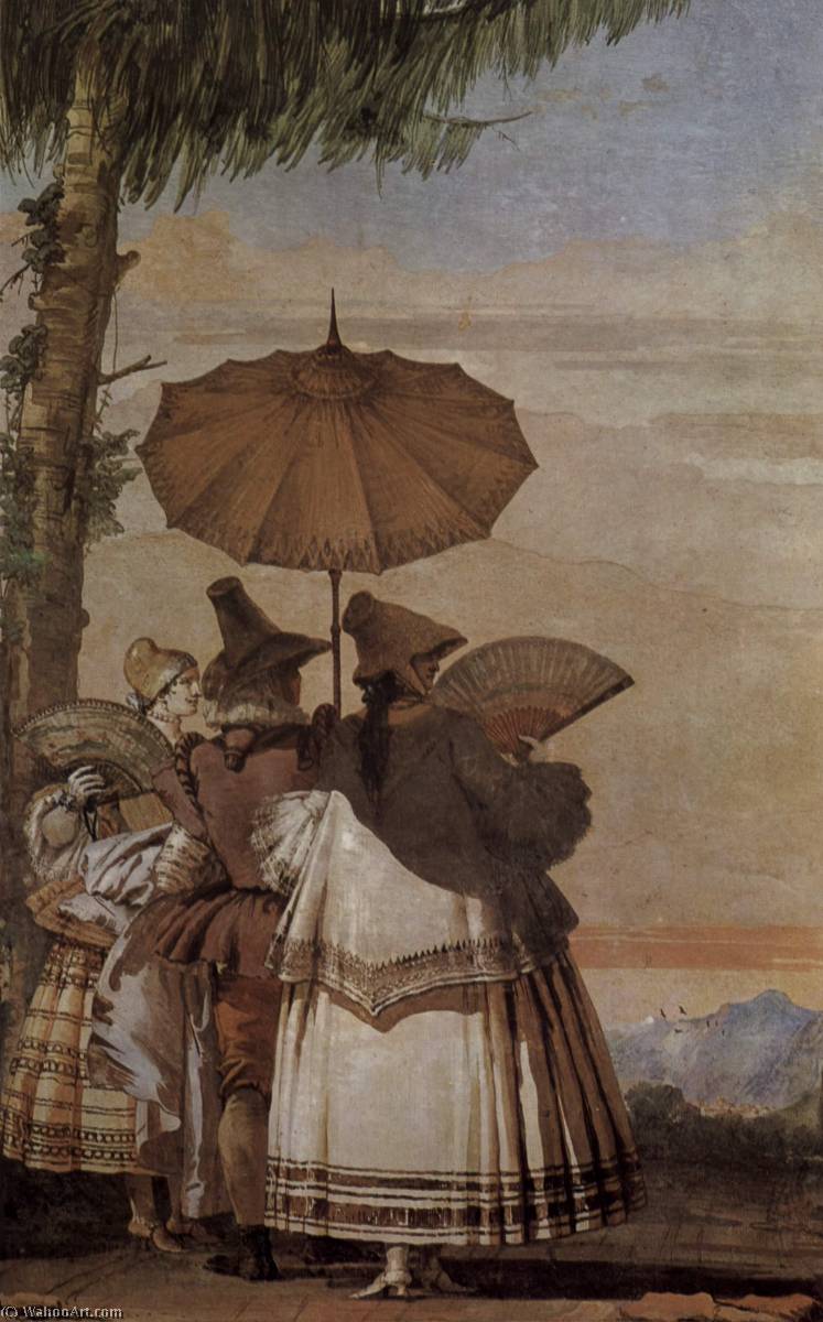 Szene Spaziergang Im Sommer — Giandomenico Tiepolo