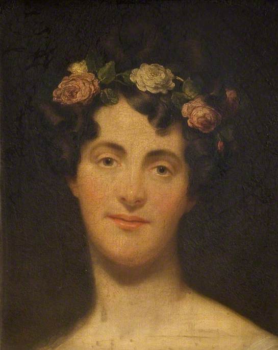 Portrait Of A Woman With A Garland — Estella Louisa Michaela Canziani