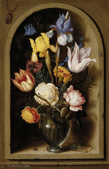 Still Life With Flowers In A Niche (17th Century) (35 X 23) (vienna, Liechtenstein) — Ambrosius The Elder Bosschaert