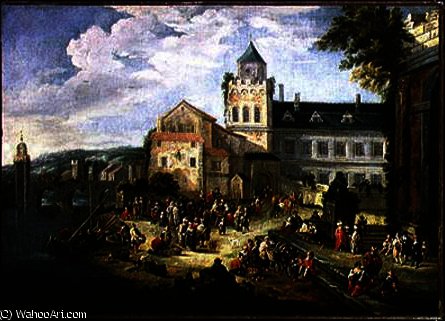 Market On The Banks Of A River — Mathys Schoevaerdts