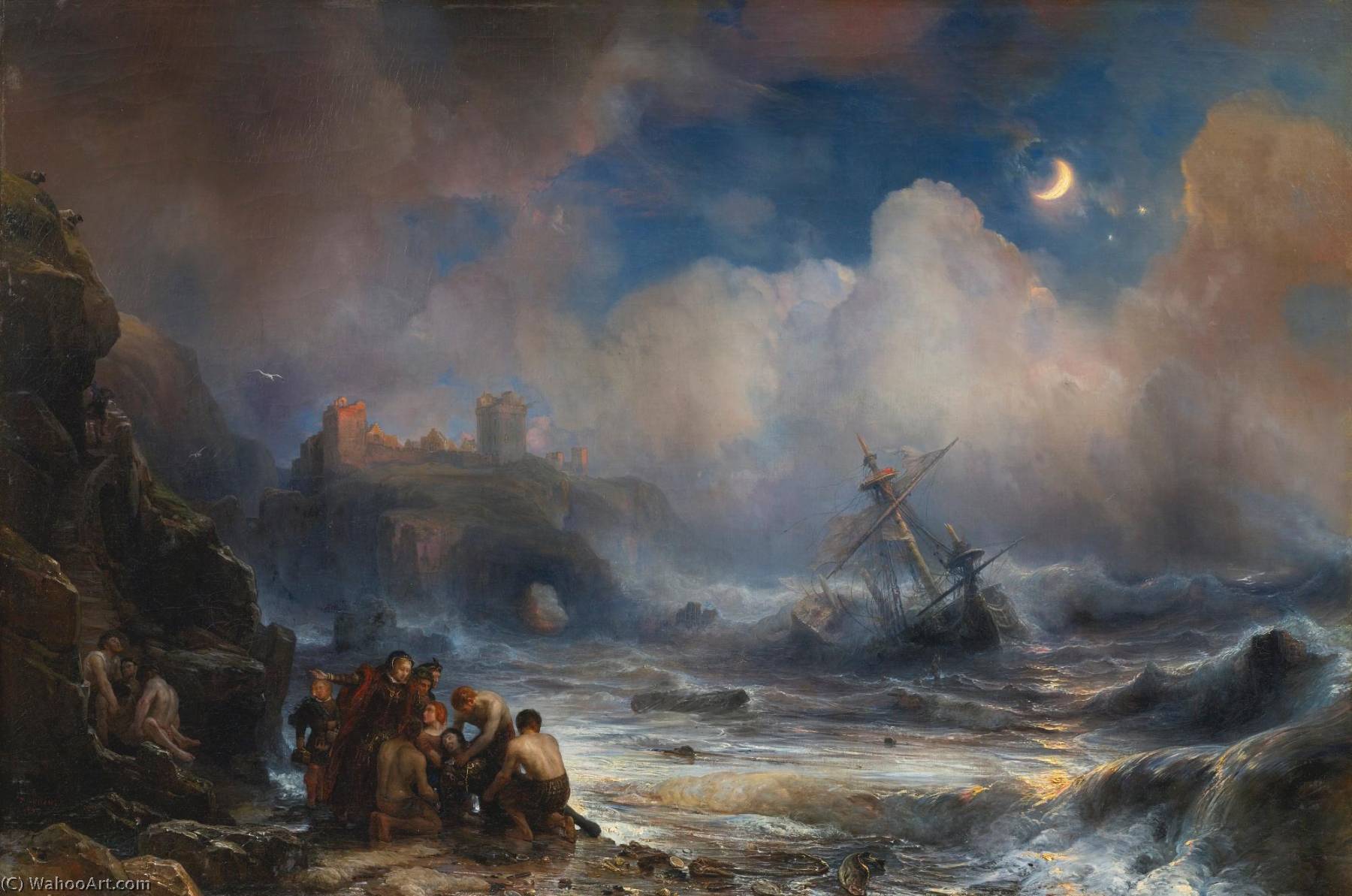 Naufrage De L'un Des Vaisseaux De L'armada Espagnole Sur La Côte — Jean Antoine Théodore De Gudin