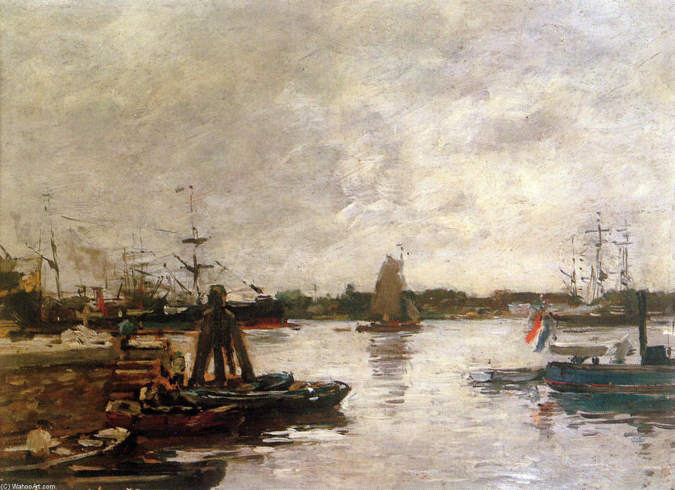 The Spanish Quay In Rotterdam Sun — Eugène Louis Boudin