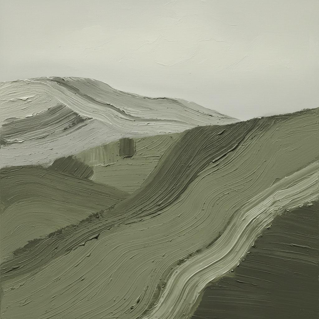 Monolithic Ridges Of Sage: A Meditative Study In Sculptural Earth And Mist — David Moreau