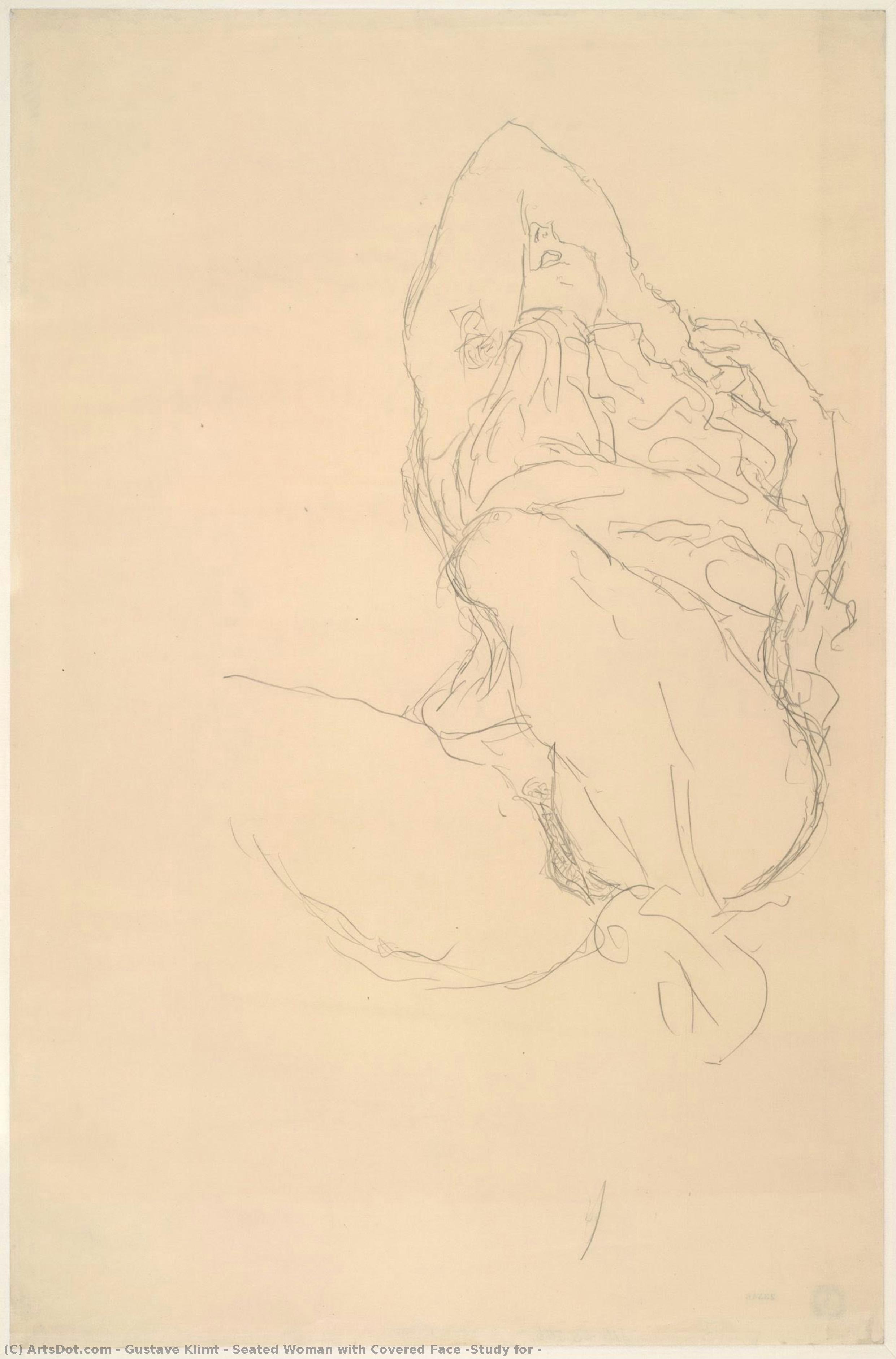 Sitzende Frau Mit Bedecktem Gesicht (studie Für) — Gustav Klimt