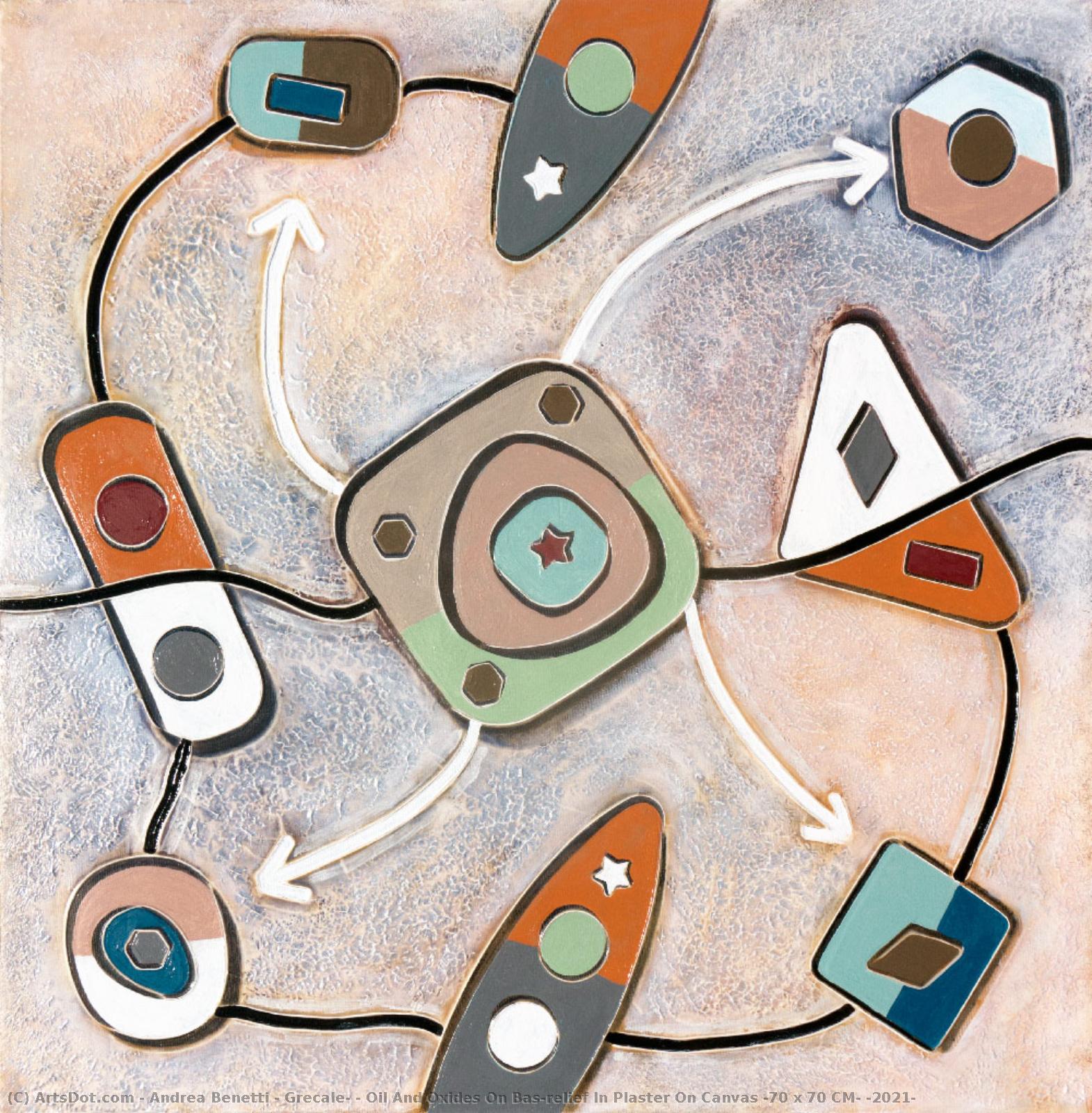 Grecale, , Oil And Oxides On Bas-relief In Plaster On Canvas (70 X 70 Cm) (2021) — Andrea Benetti