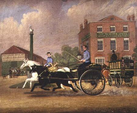 The Omnibus, Livery And Bait Stables At The White Swan Inn — James Pollard