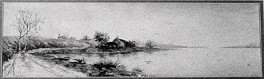 House At The Lake Road, (painting) — Sopha Orene Bacon Bennett