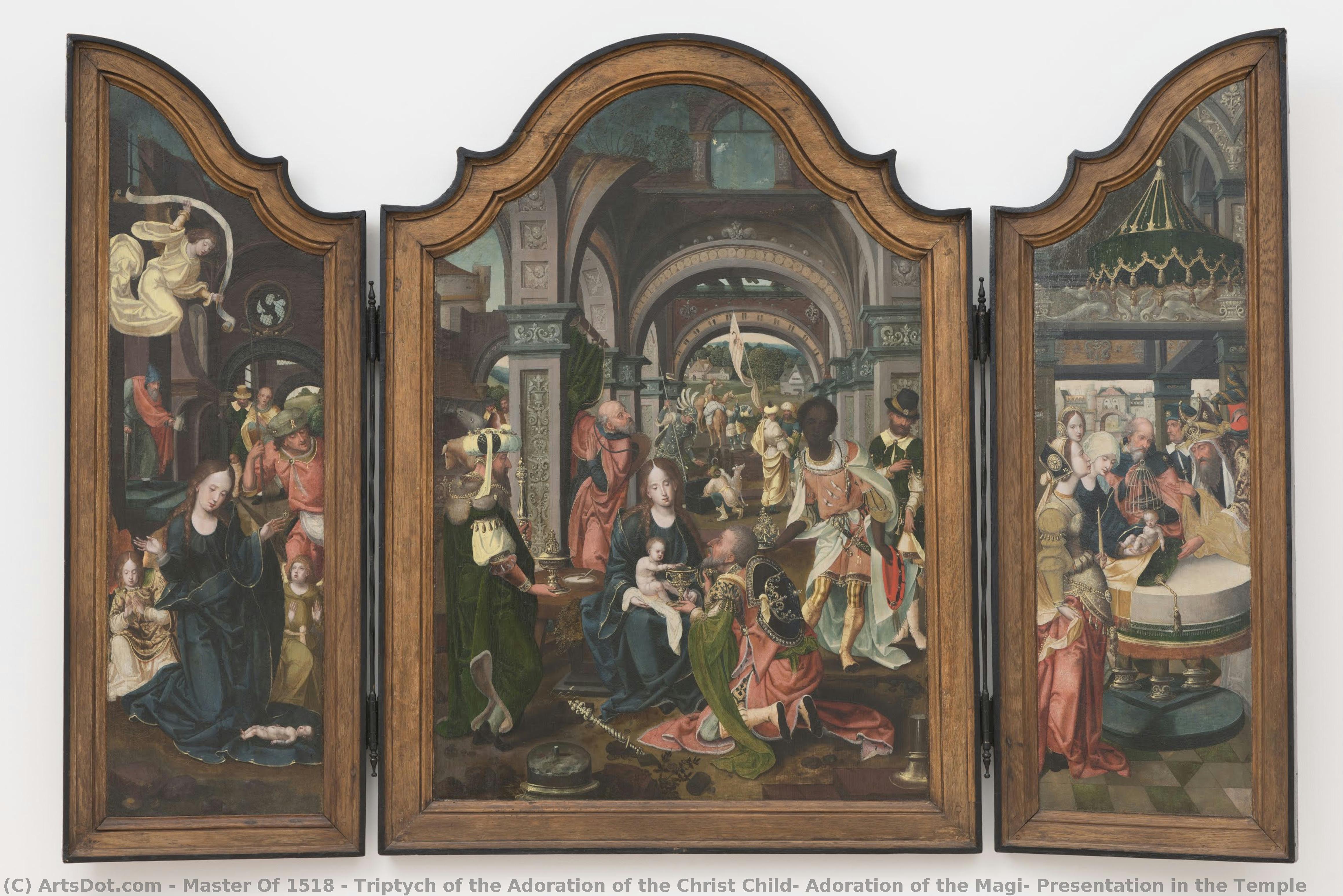 Triptych Of The Adoration Of The Christ Child; Adoration Of The Magi; Presentation In The Temple — Master Of 1518