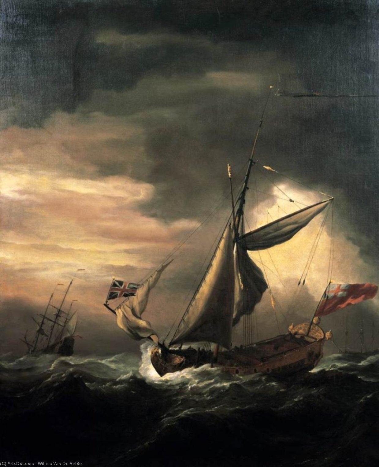 Shipping In Heavy Seas — Willem Van De Velde El Anciano