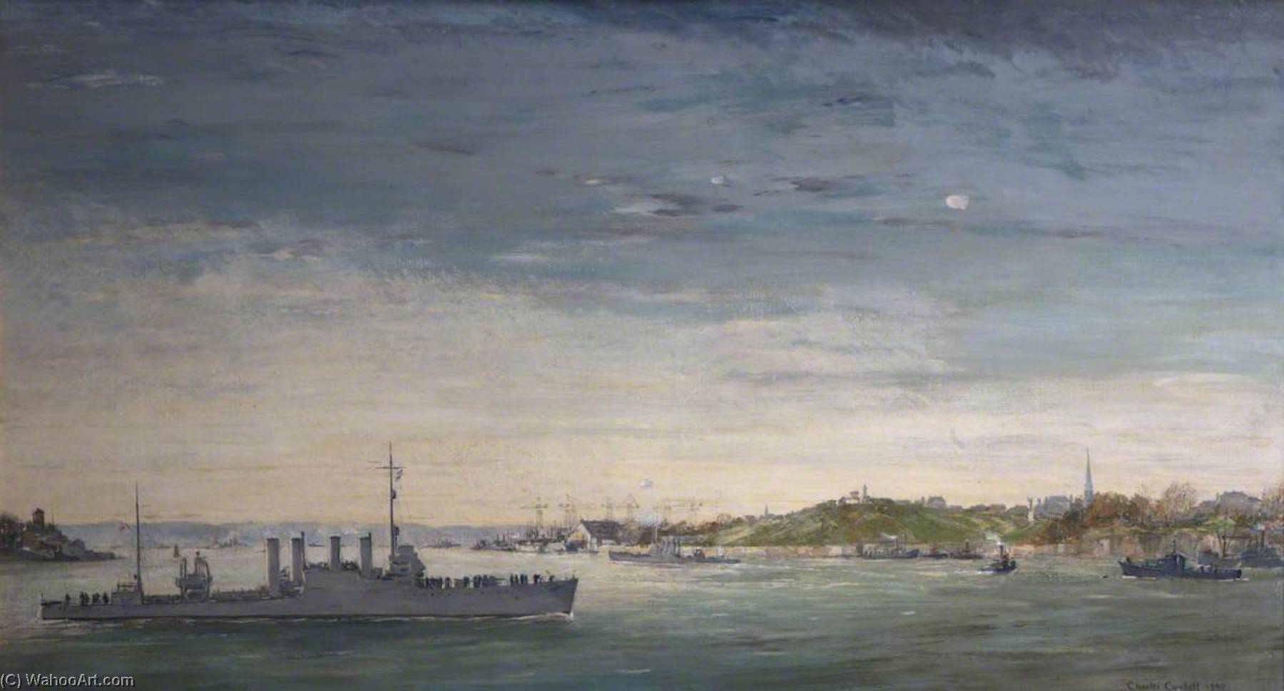 American Destroyers Arrive At Plymouth — Charles Ernest Cundall