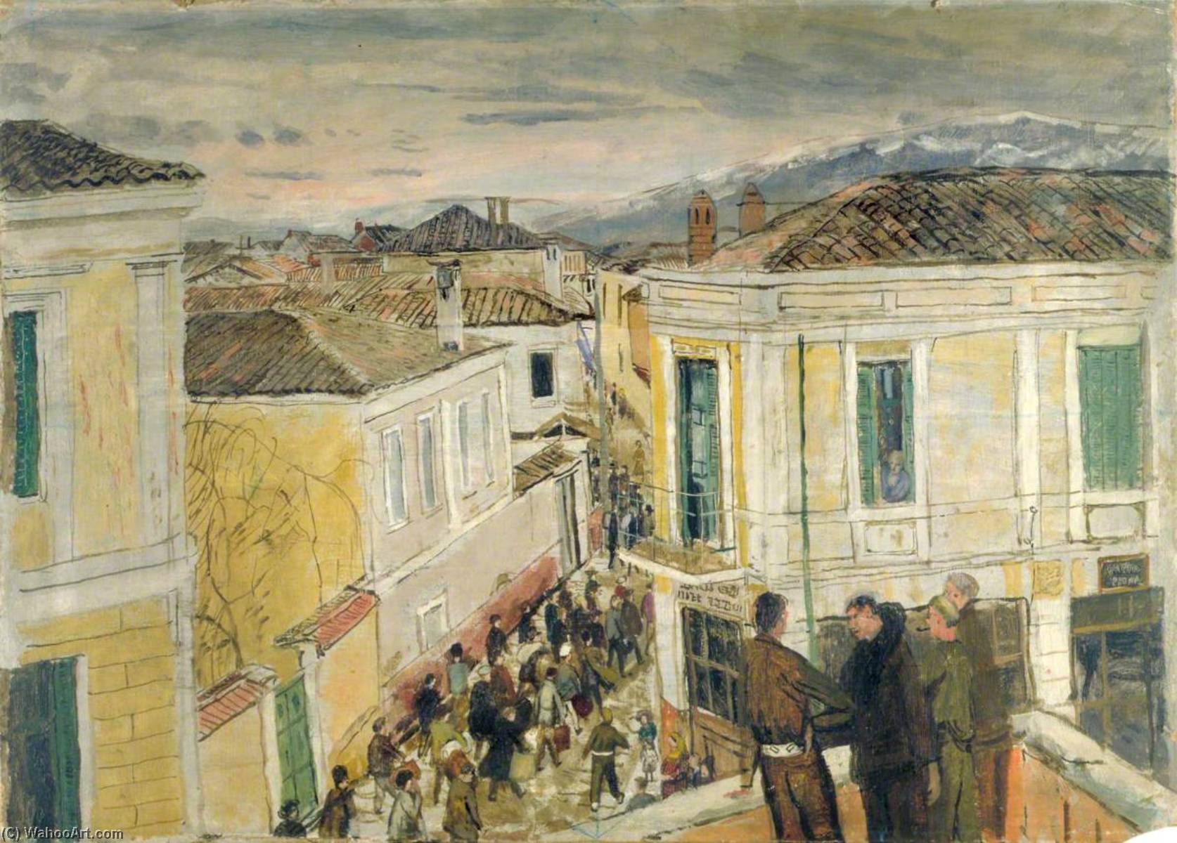 With The British Military Mission Of Kosani The Arrival Of Army Conscripts Passing The British Officers' Mess On Their Way To The Barracks — Carel Victor Morlais Weight