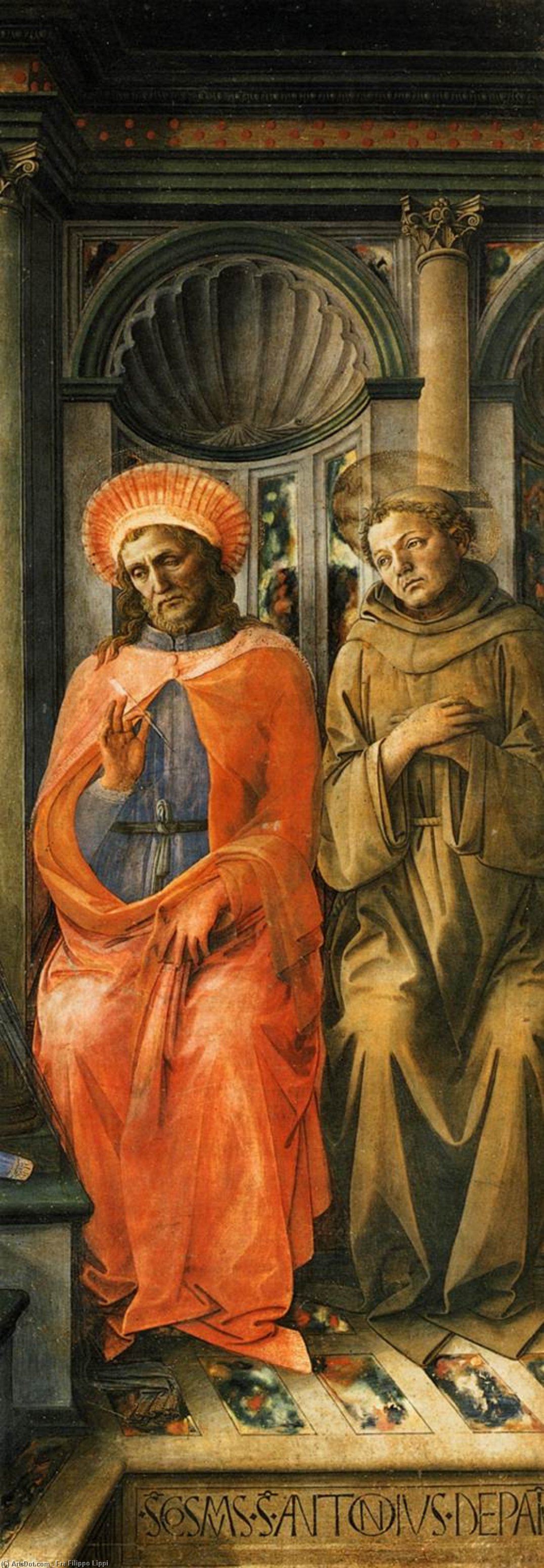Madonna Enthroned With Saints (detail) — Филипо Липи