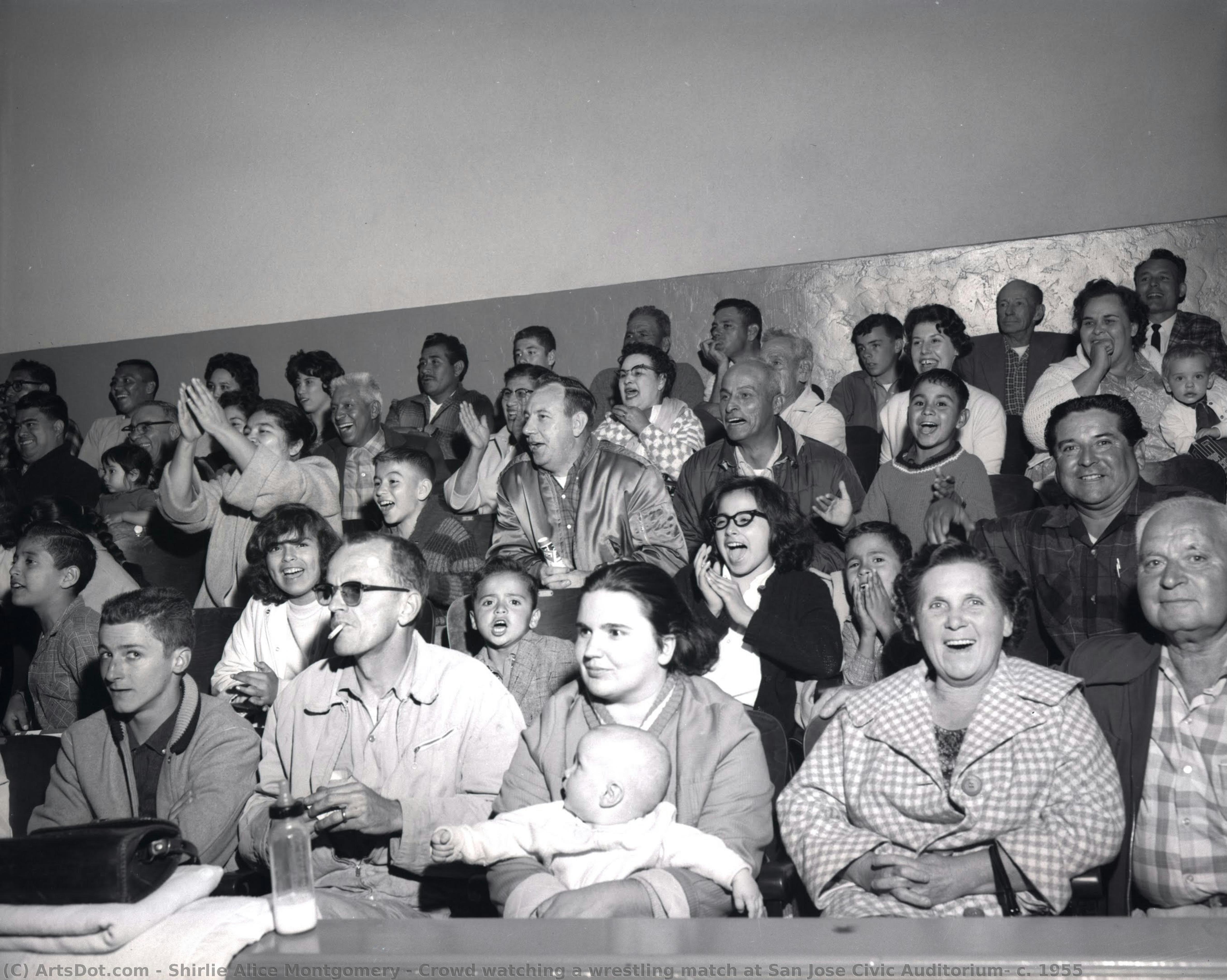 Crowd Watching A Wrestling Match At San Jose Civic Auditorium, C. 1955 — Shirlie Alice Montgomery