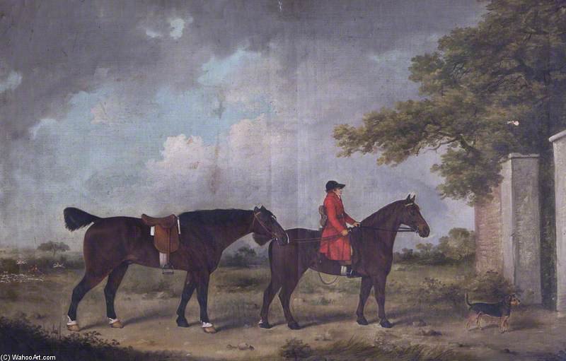 Man On Horseback, Leading A Horse, And A Dog — Henry Bernard Chalon