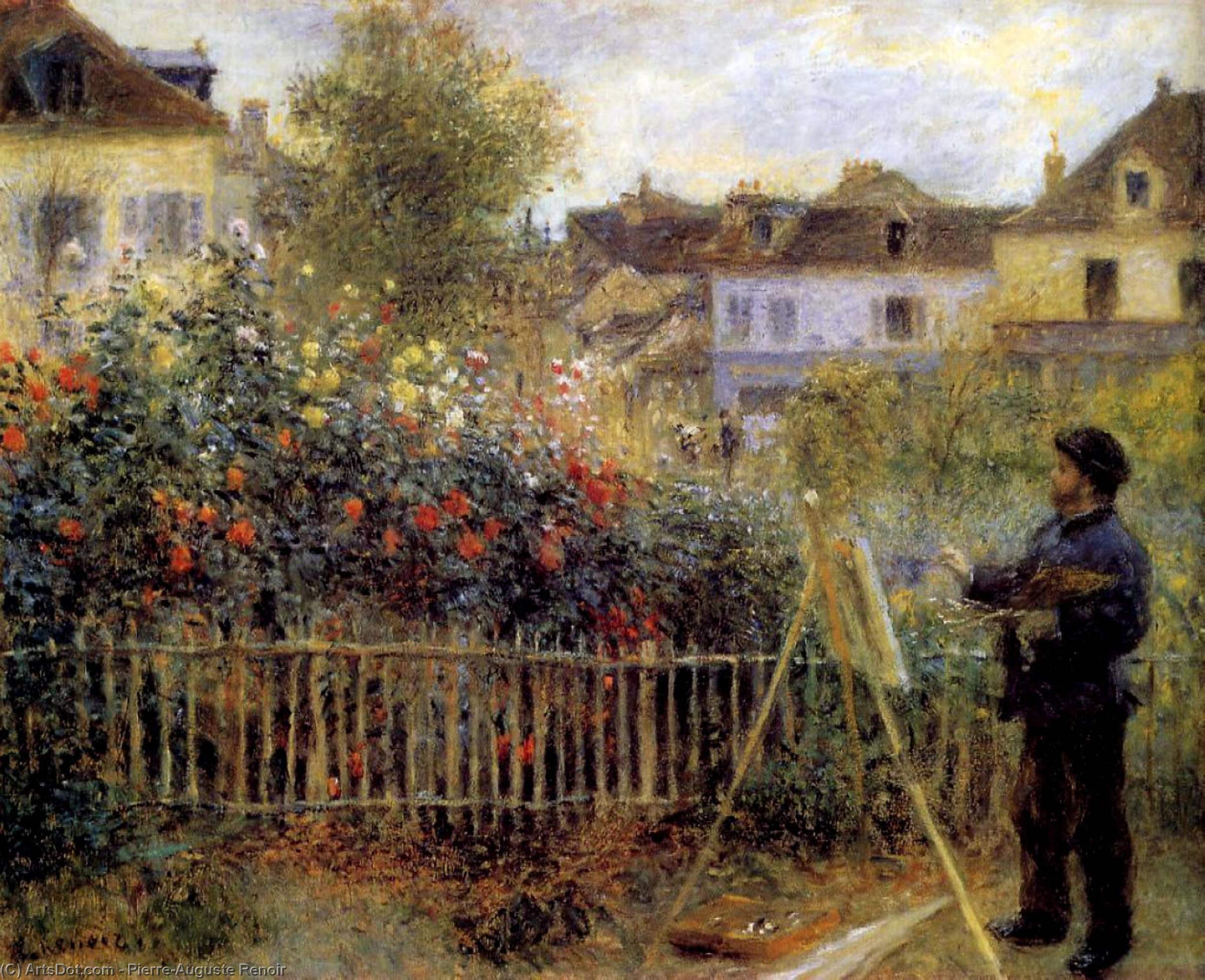 Claude Monet Beim Malen In Seinem Garten In Argenteuil — Pierre-auguste Renoir
