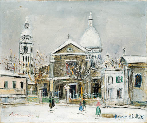 Saint-pierre Square At Montmartre With The Sacre Coeur In The Background — Maurice Utrillo