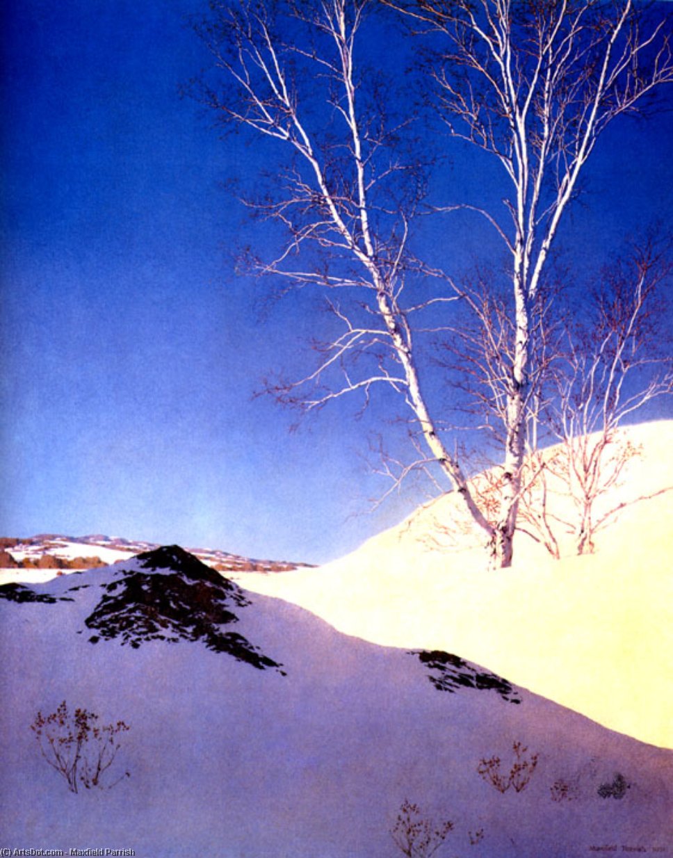 White Birches In The Snow — マックスフィールド・パリッシュ
