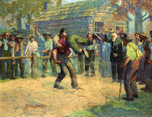 Lincoln The Wrestler, (painting) — Fletcher Ransom