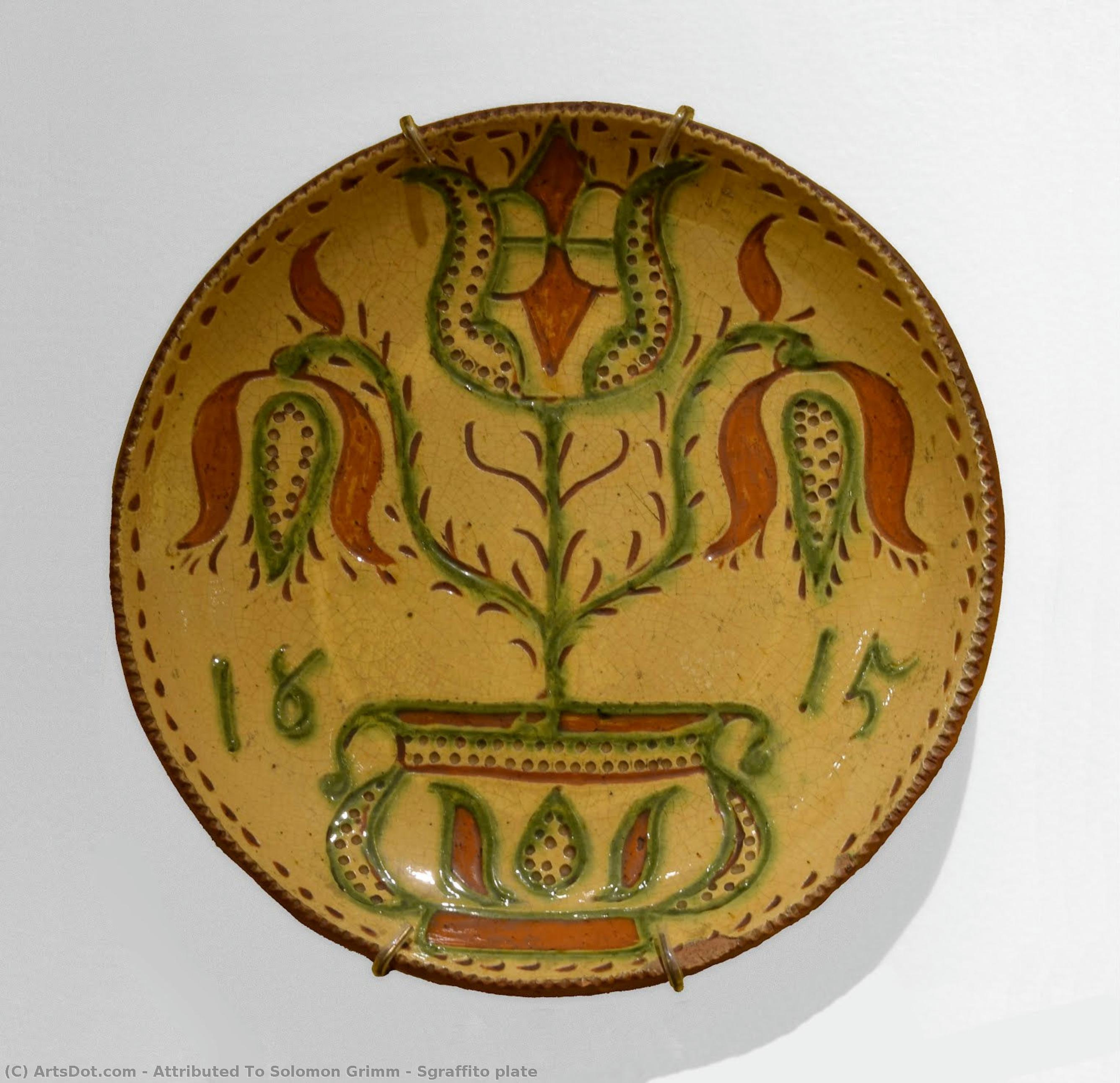 Sgraffito Plate — Attributed To Solomon Grimm