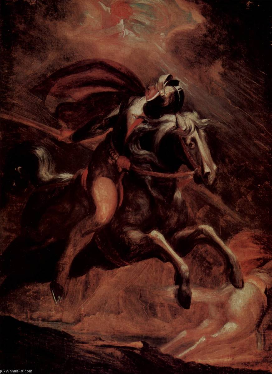 Deutsch Cerasimus Und Huon Fliehen Vor Dem Elfenkönig Oberon — Johann Heinrich Füssli