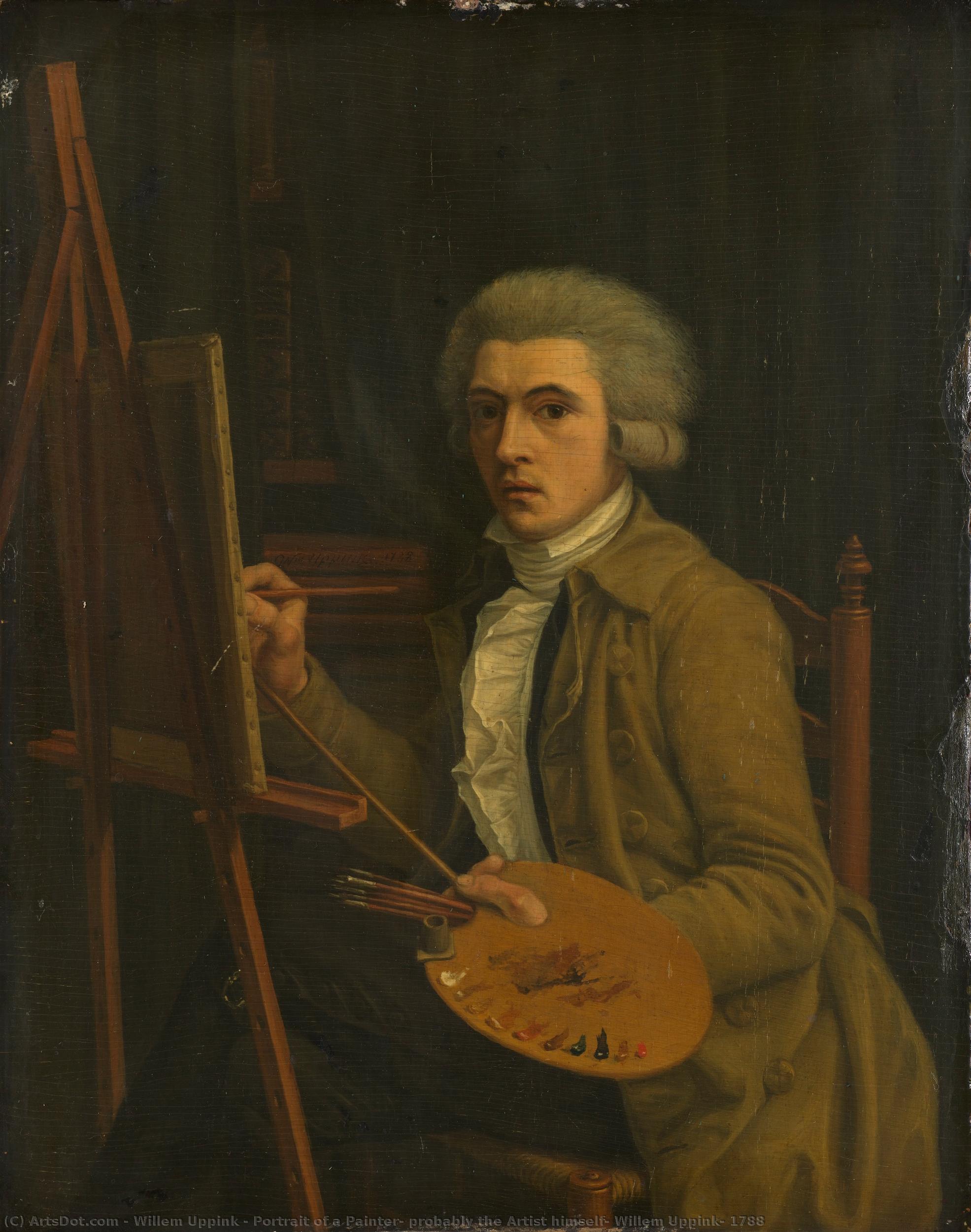 Portrait Of A Painter, Probably The Artist Himself, Willem Uppink, 1788 — Willem Uppink