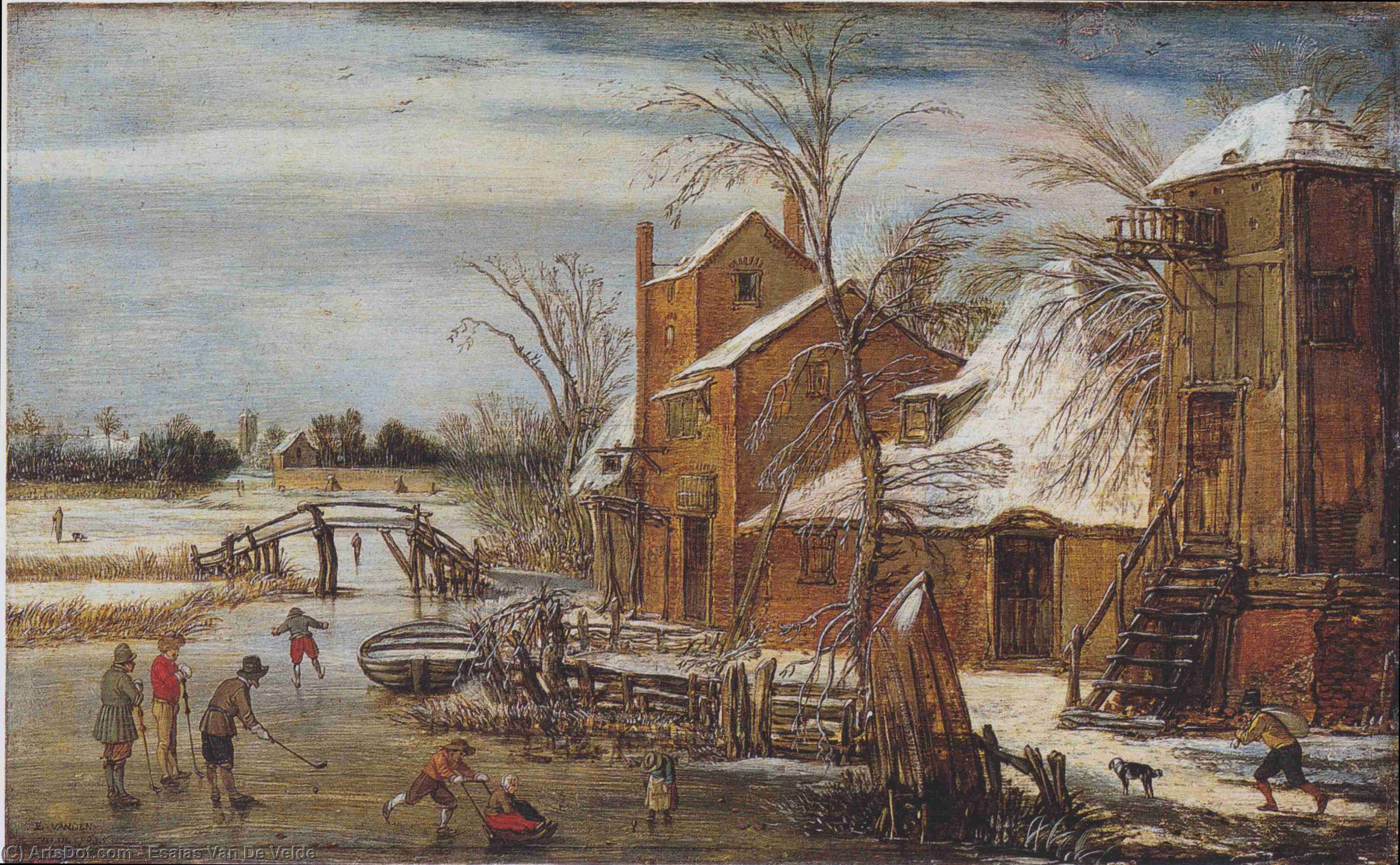 Winter Scene With Skaters — Эсайя Ван Де Велде