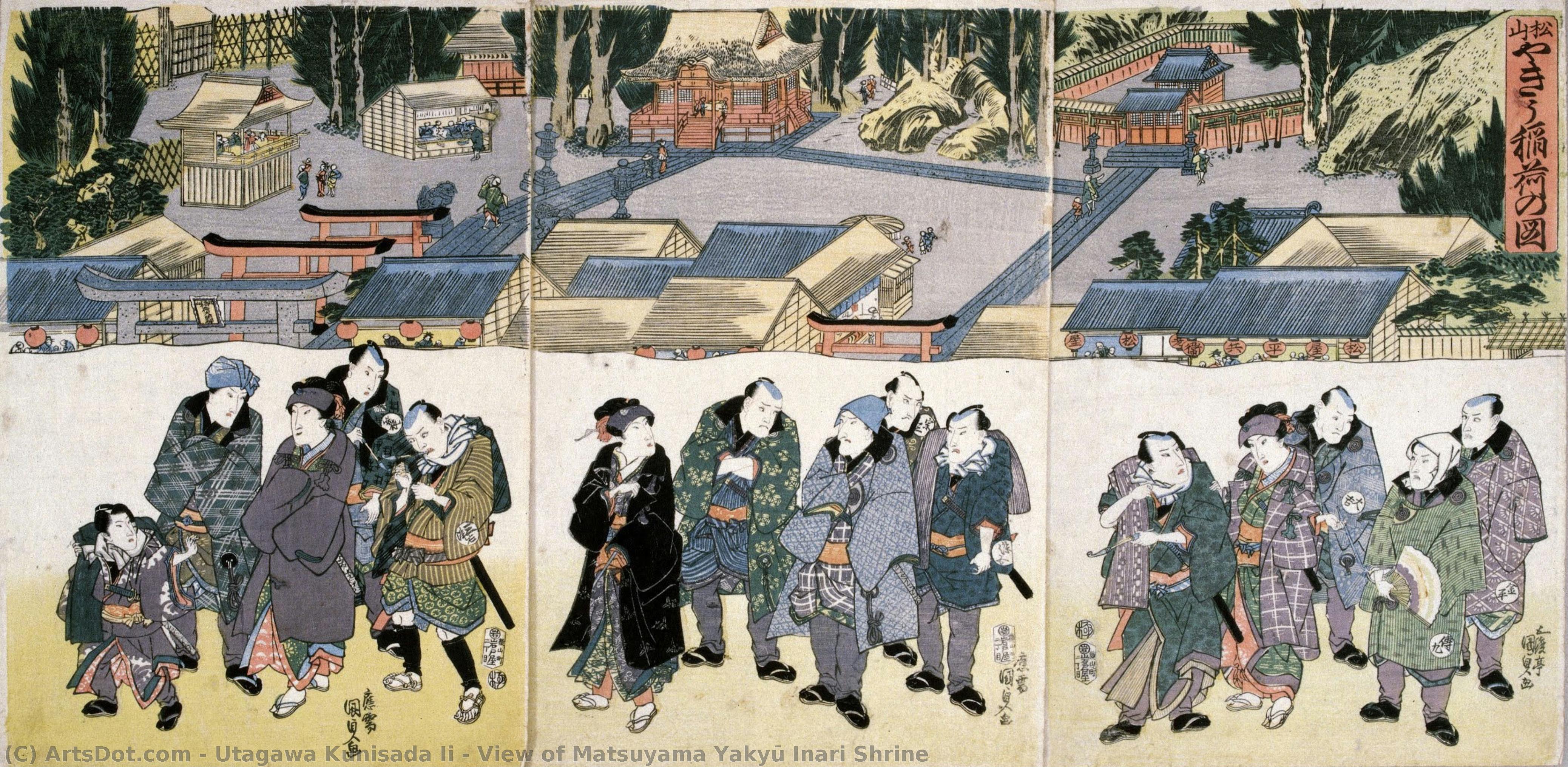 View Of Matsuyama Yakyū Inari Shrine — Utagawa Kunisada Ii