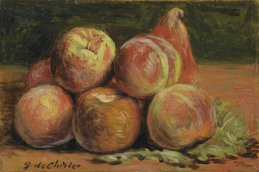Vita Silente Di Frutta Su Un Tavolo — Giorgio De Chirico