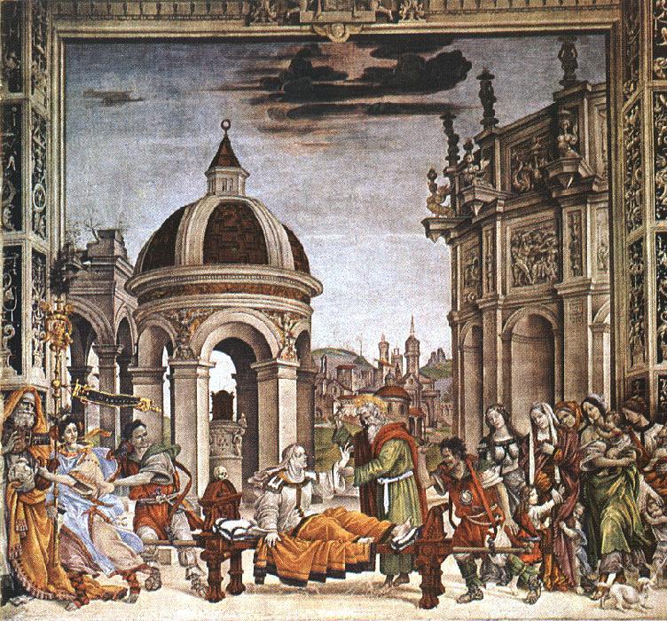 St John The Evangelist Resuscitating Druisana — Filippino Lippi