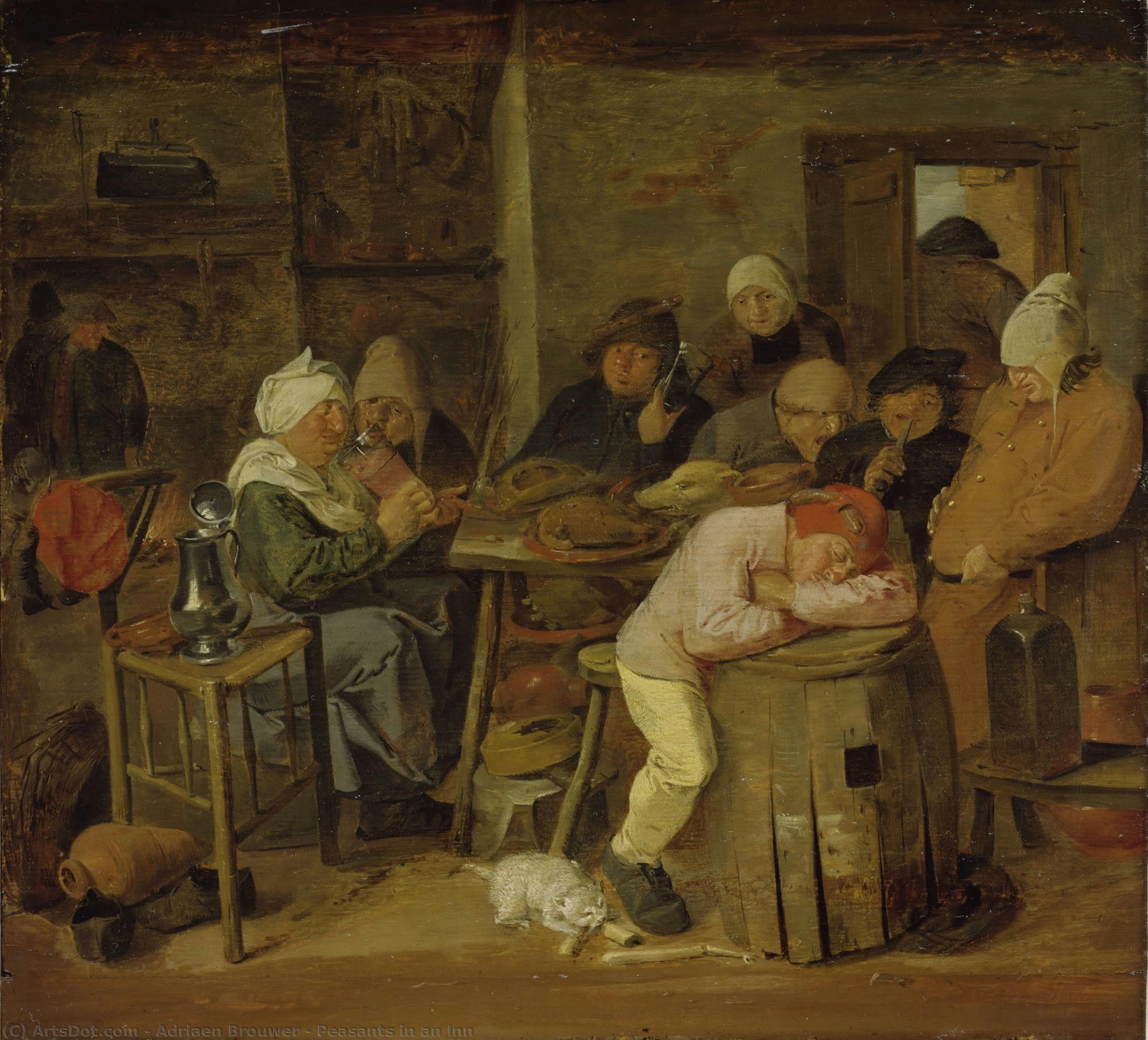 Peasants In An Inn — Adriaen Brouwer