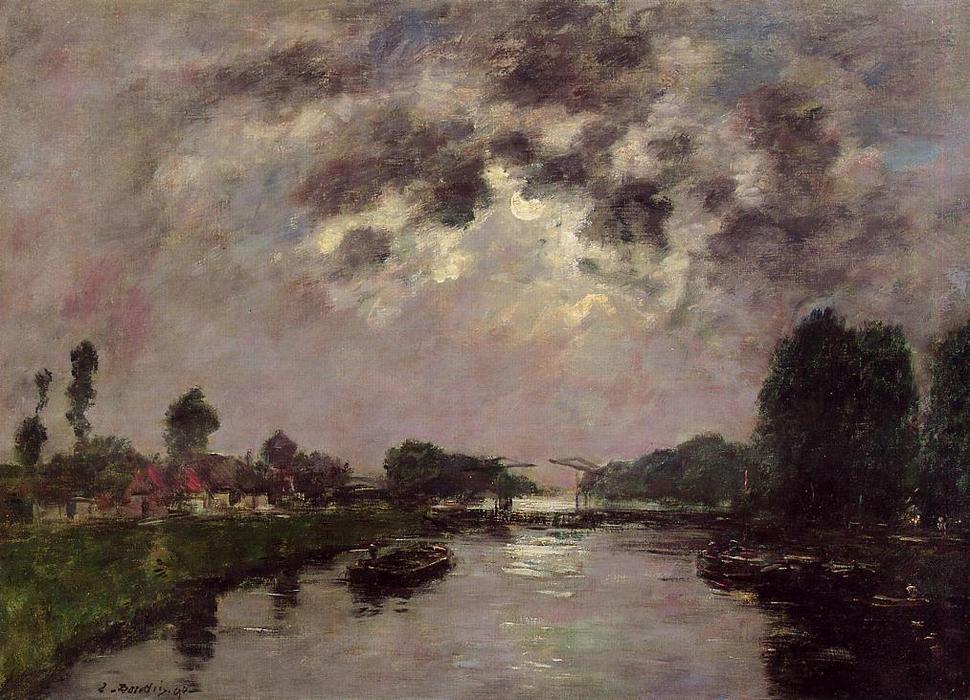 Saint-valery-sur-somme, The Canal D'abbeville — Eugène Louis Boudin