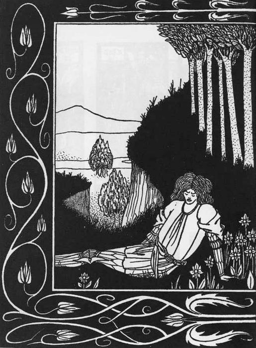 How King Mark And Sir Dinadan Heard Sir Palomides I — Aubrey Vincent Beardsley