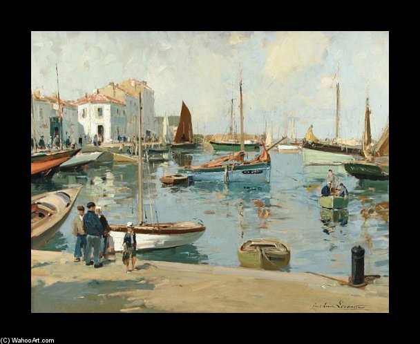 Bustling French Harbor — Paul Lecomte