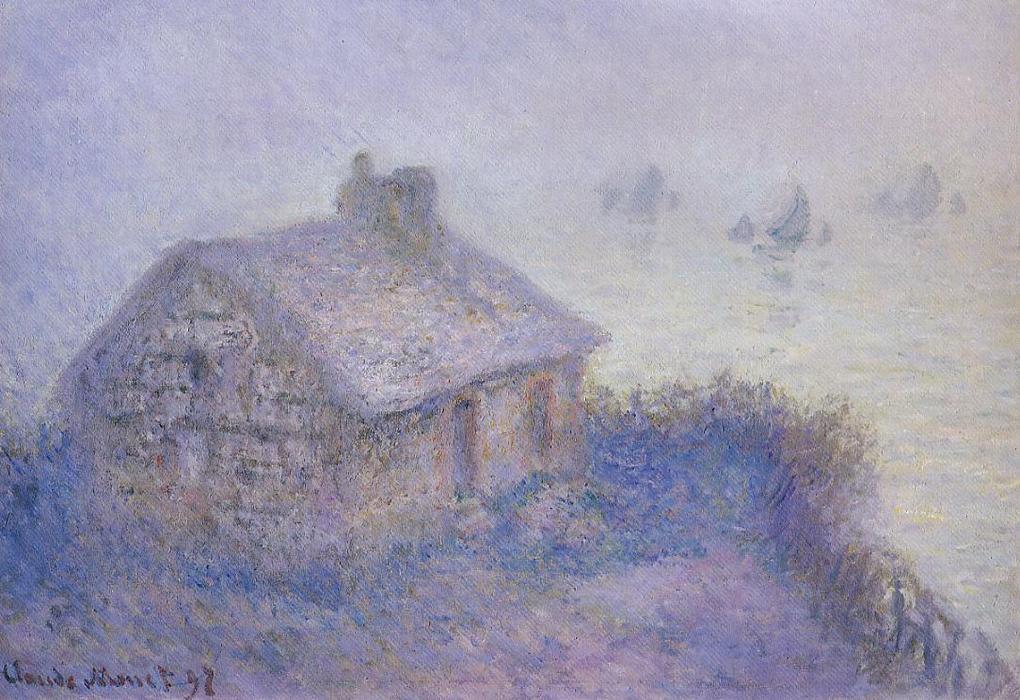 Customs House At Varengeville In The Fog (also Known As Blue Effect) — クロード・モネ