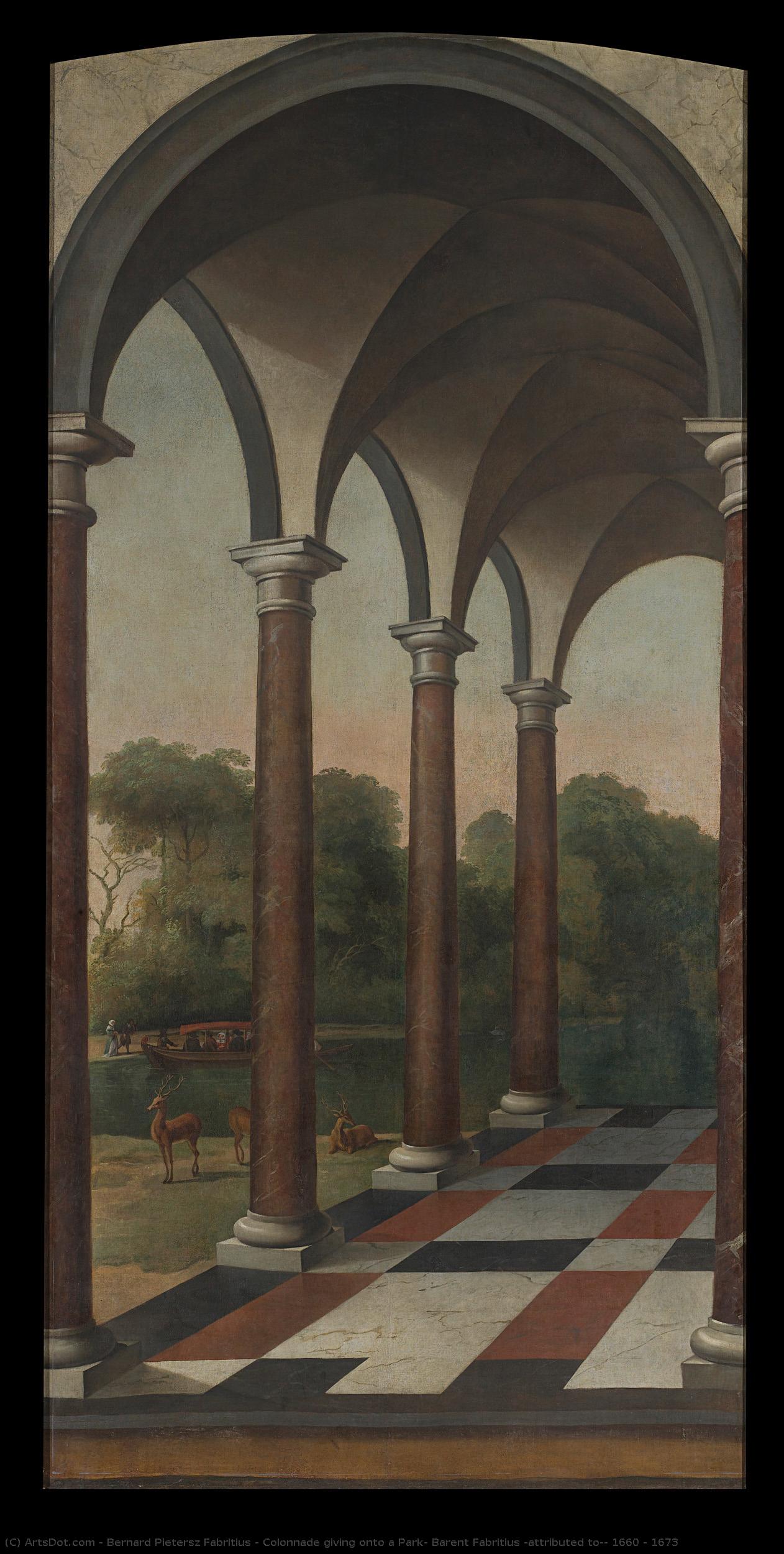 Colonnade Giving Onto A Park, Barent Fabritius (attributed To), 1660 - 1673 — Bernard Pietersz Fabritius