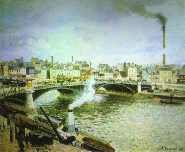 Morning, Overcast Weather, Rouen — Camille Pissarro