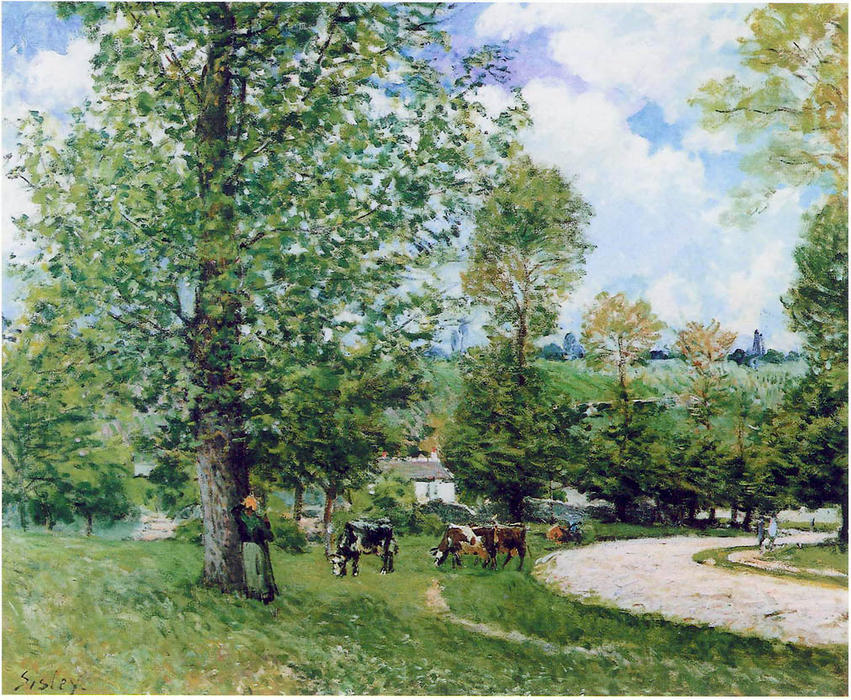 Cow Pasture Near Louveciennes — Alfred Sisley