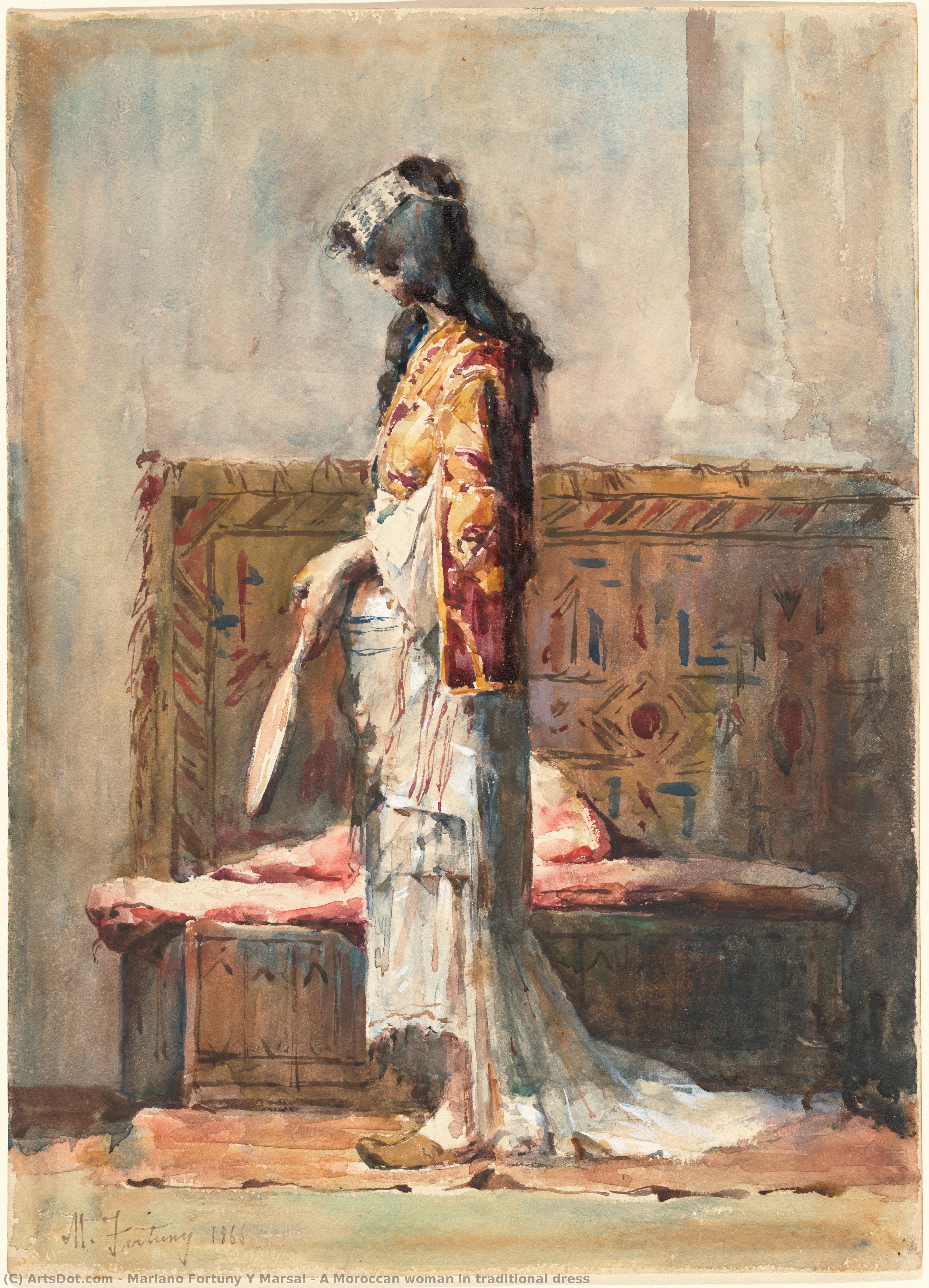 A Moroccan Woman In Traditional Dress — Mariano Fortuny Y Marsal