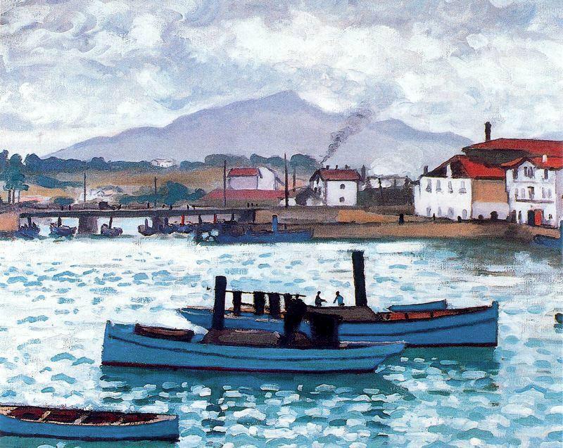 Puerto De San Juan De Luz. Los Barcos Azulez — Albert Marquet