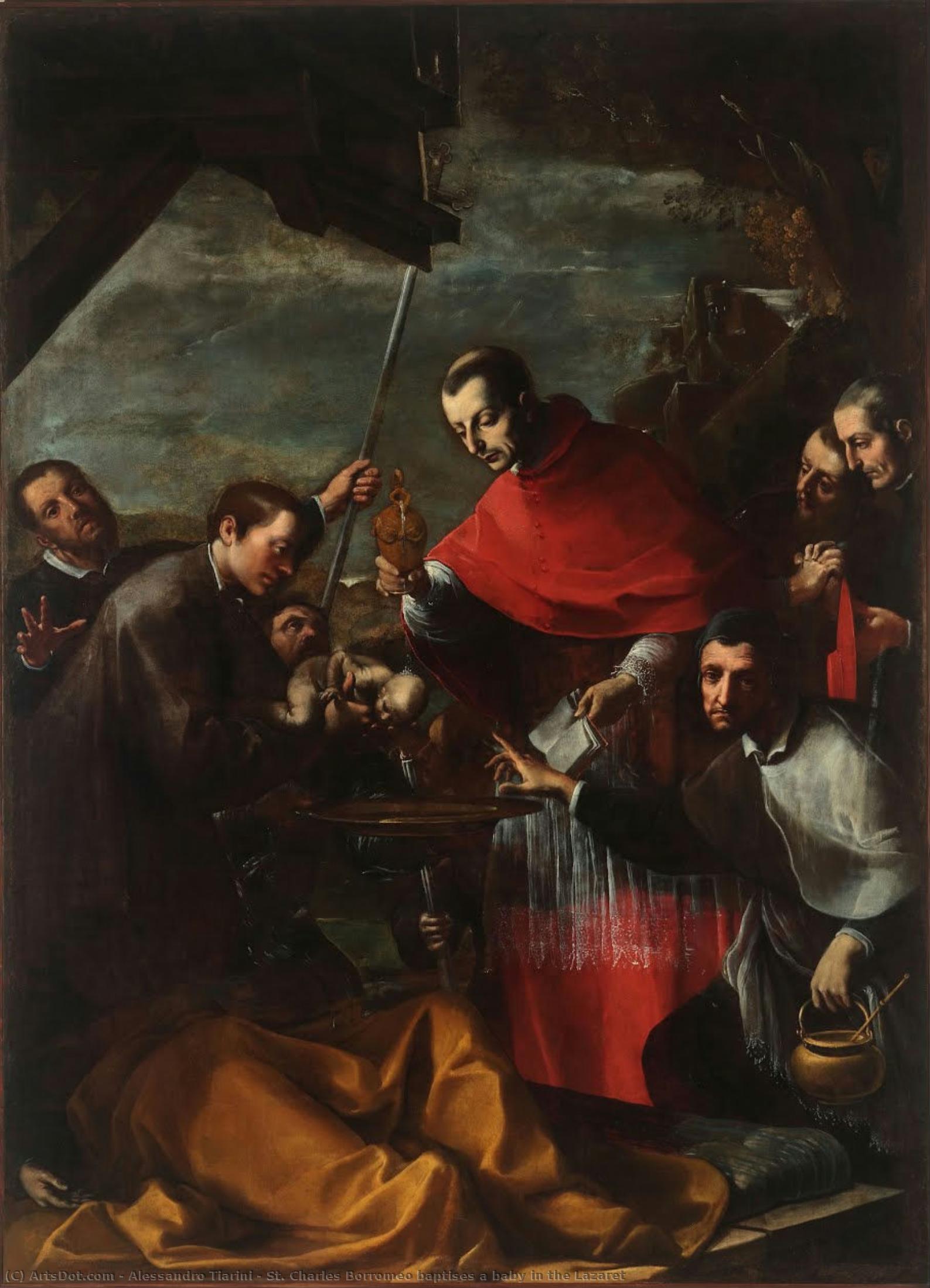 St. Charles Borromeo Baptises A Baby In The Lazaret — Alessandro Tiarini