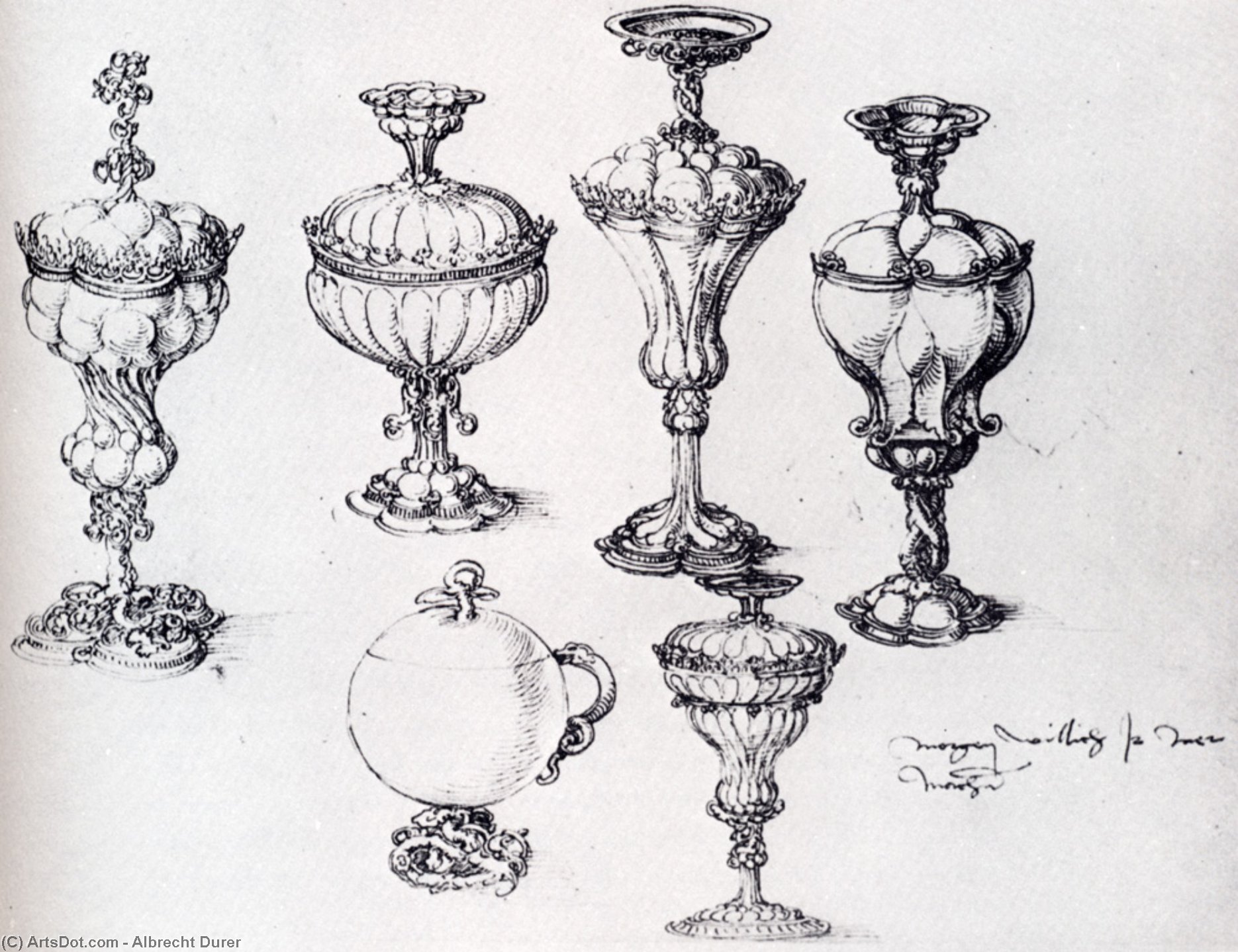 Six Goblets — Albrecht Dürer