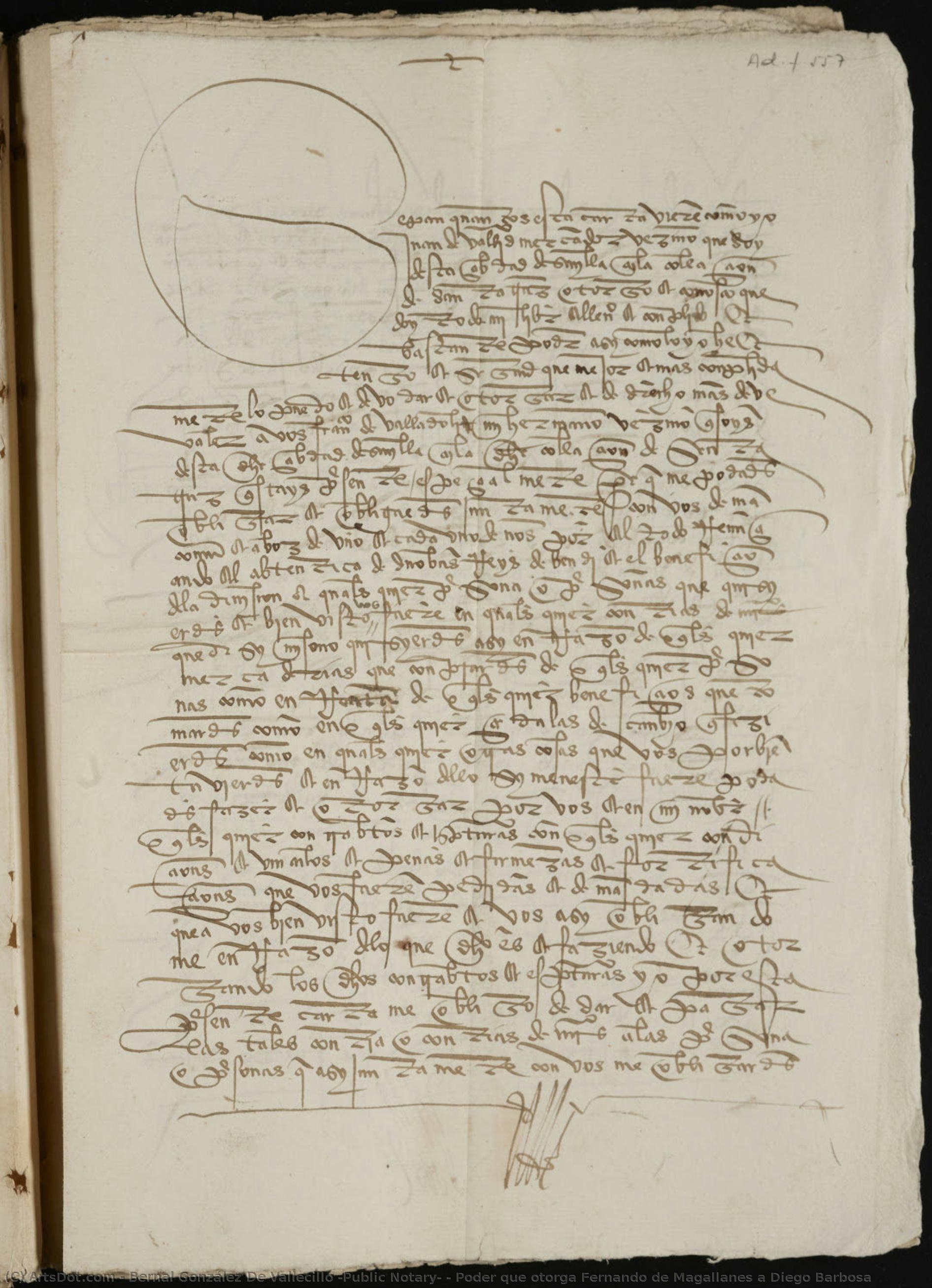 Poder Que Otorga Fernando De Magallanes A Diego Barbosa — Bernal González De Vallecillo (public Notary)