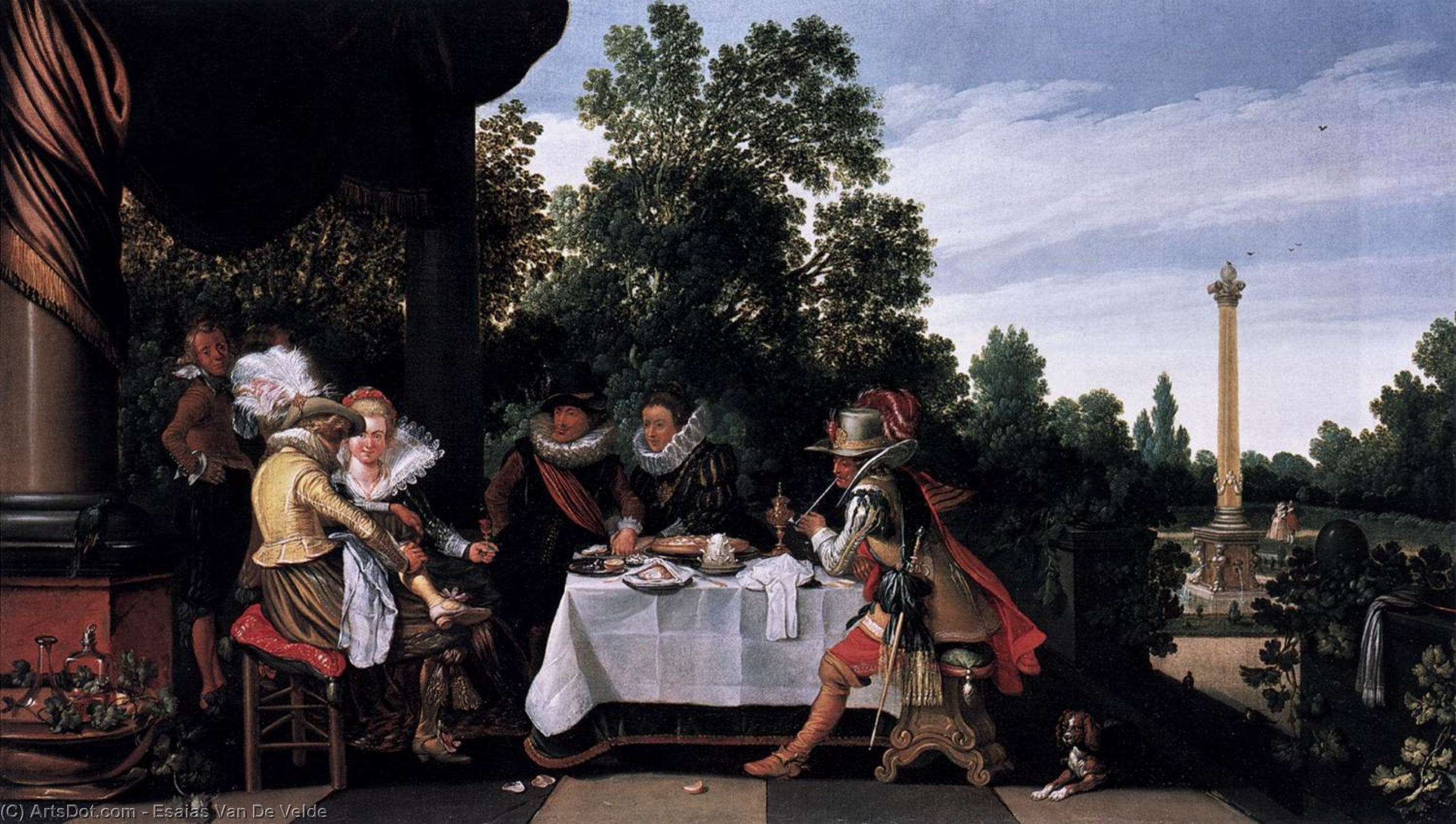 Gesellschaftliches Banchetto Auf Einer Terrasse — Esaias Van De Velde