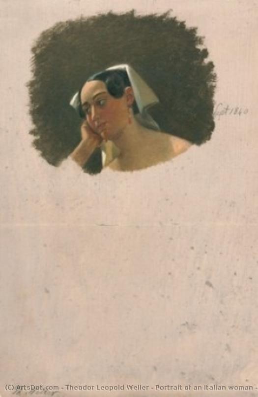Portrait Of An Italian Woman (september 1840) — Theodor Leopold Weller