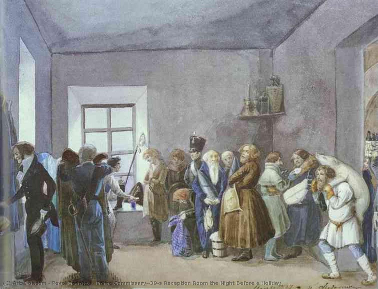 Police Commissary's Reception Room The Night Before A Holiday — Pavel Fedotov