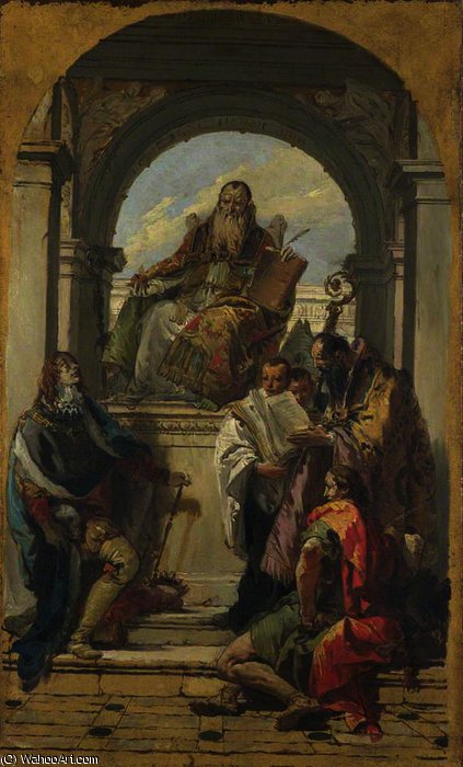 Saints Augustine, Louis Of France, John The Evangelist And A Bishop Saint — Giambattista Tiepolo