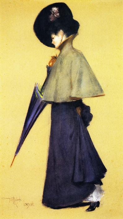 Portrait Of A Standing Woman — Thomas William Roberts